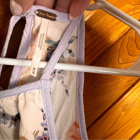 Free People White Floral Break Free Cropped Blouse  Size Medium - Picture 3 of 5